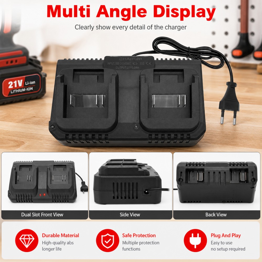 Dual Slot Charger 18V 21V Li-i - Einhell Power X Tools 评论和价格