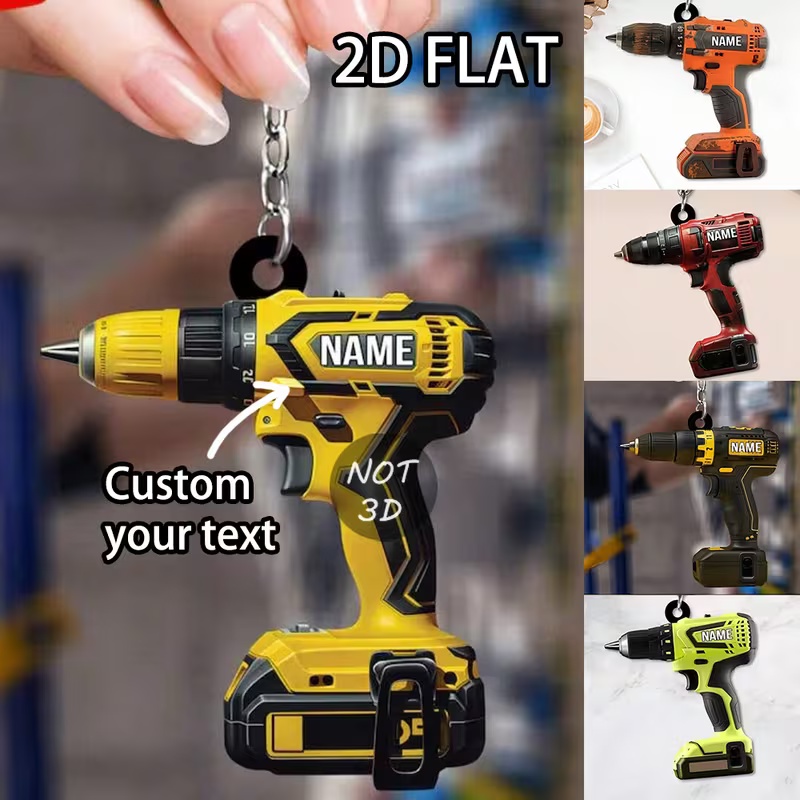 Custom Name Power Drill Keycha - Power Tools Names 评论和价格